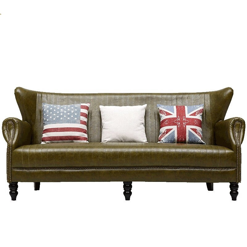 Sofa American Style Leather Sofas Living Room Cafe Bar Retro European Leather Sofas 2-Sitzer Sofas 3-Sitzer Sofas