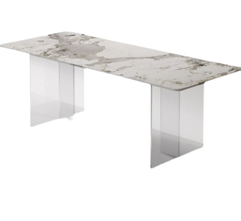 Dining Table Sets Rock Slab Esstisch Set Acrylic Floating Ghost Dinner Tables Sets