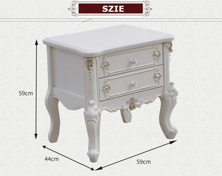 Bedside Cabinet Solid Wood Baroque Nightstands Bedroom Bedside Luxury Nachttisch