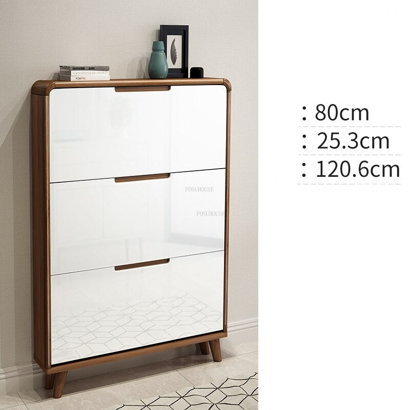 Shoe Cabinets Ultra Thin Wooden Furniture Large Capacity Tipping Shoe Rack Modern Storage Schuhschränke