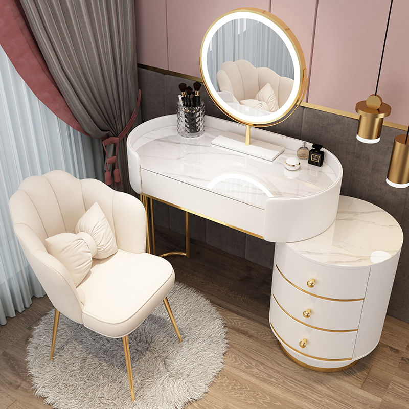 Bedroom Vanities Modern Minimalist Leather Schminktisch Set Bedroom Furniture Dressing Table Set