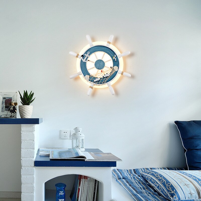 Wall Lamps Background Minimalist Sconce Helmsman Bedside Children's Room Lighting Wall Lights