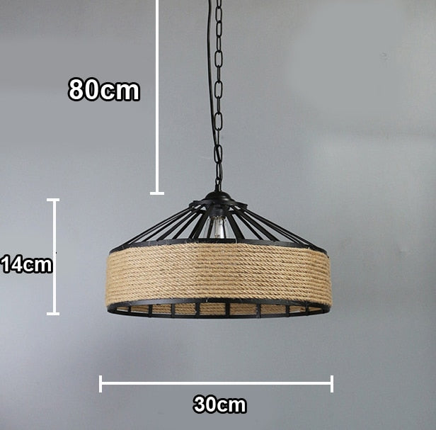 Pendant Light Spain Classical Sisal Rope E27 Hanging Light Retro Pendant Lights