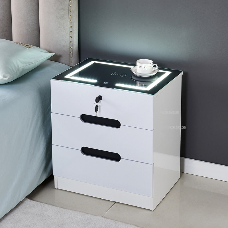 Luxury Smart Bedside Cabinet Bedroom Nightstands Bedside Nachttisch