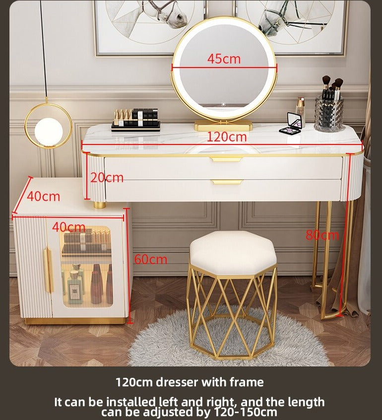 Dressing Table Set Light Luxury Dressing Table Slate Schminktisch-Set Storage Cabinets