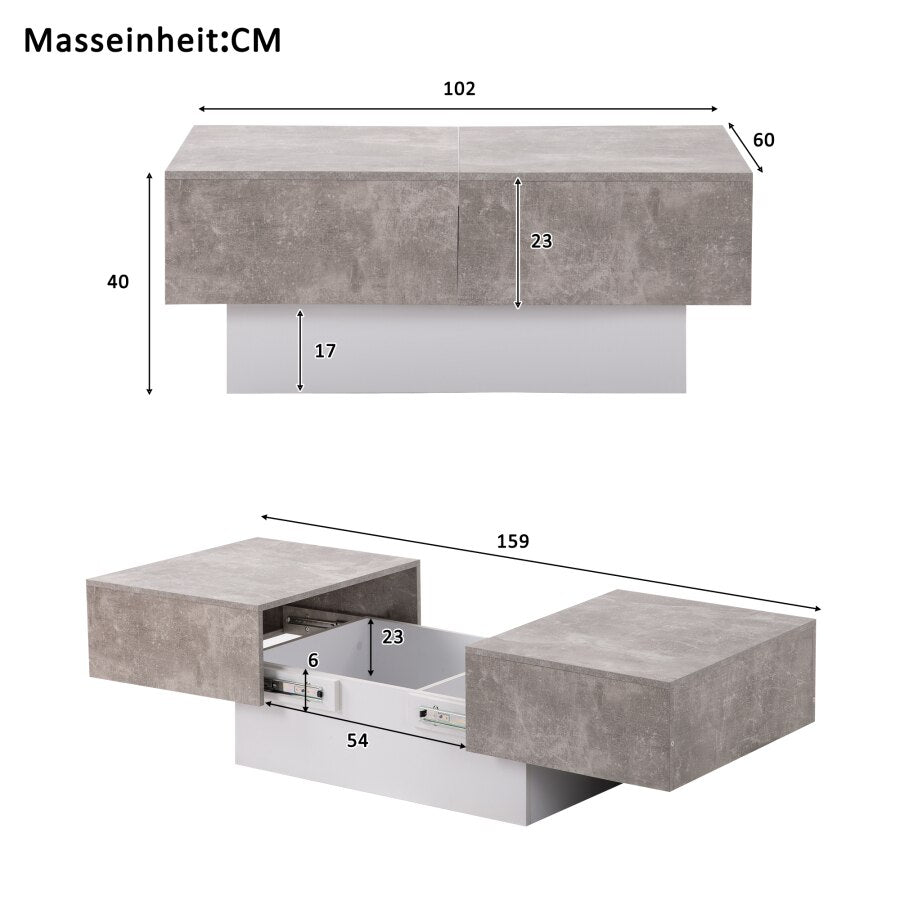 Table Living Room Extendable Storage Space Table