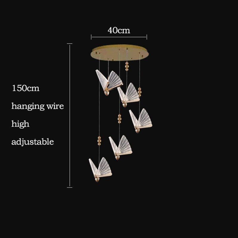 Pendant Light Modern Butterfly Shape Chandelier Lighting Rotating Pendant Lights