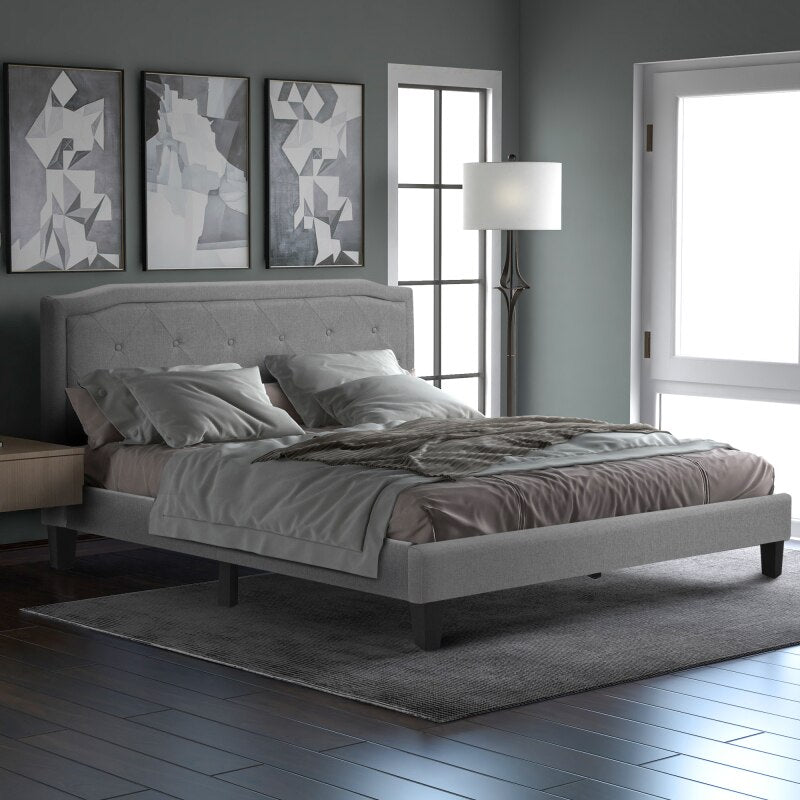 Double Bed Upholstered Bed With Slatted Frame Storage Space Beds