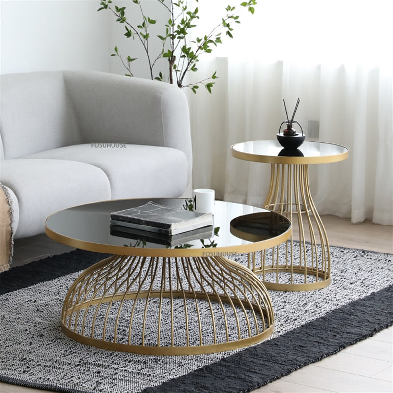 Coffee Table Nordic Wrought Iron Tisch Living Room Furniture Couchtisch Luxury Glass Tables