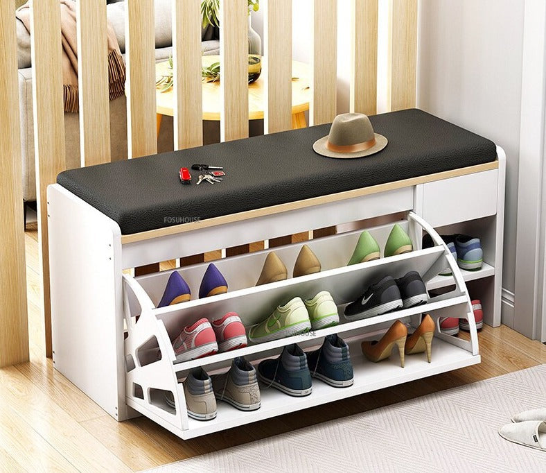 Shoe Cabinet Nordic Wood Door Shoe Changing Stool Modern Shoe Cabinets