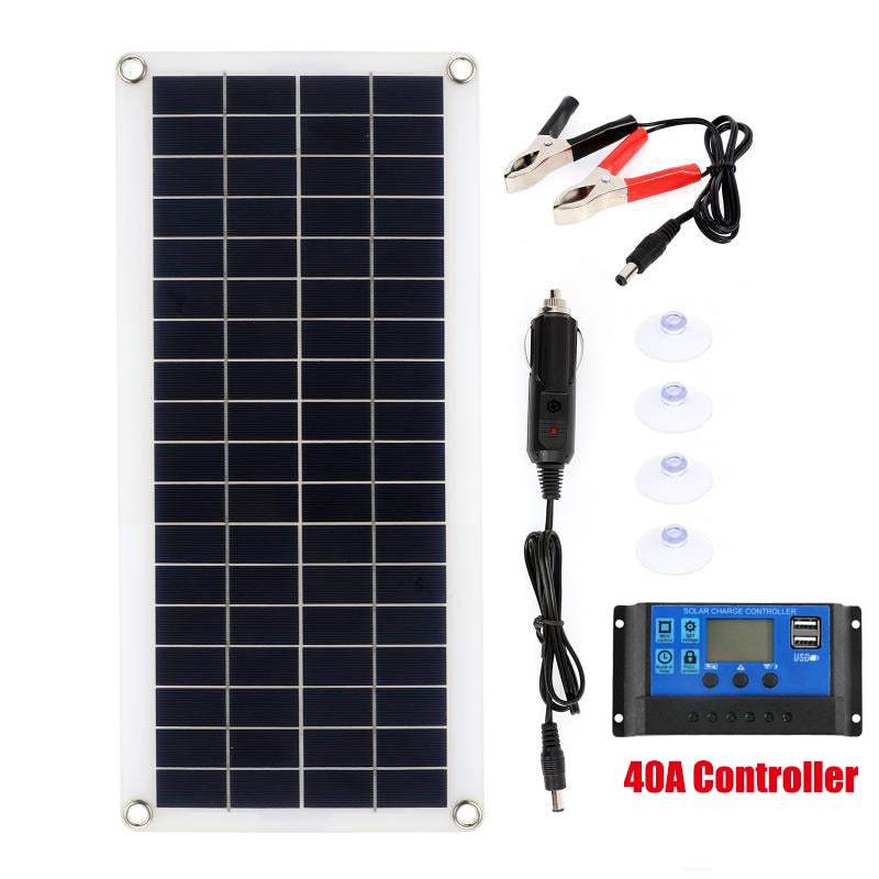 Solar Panel Kit Complete 12V USB With 10-60A Controller Solar Cells