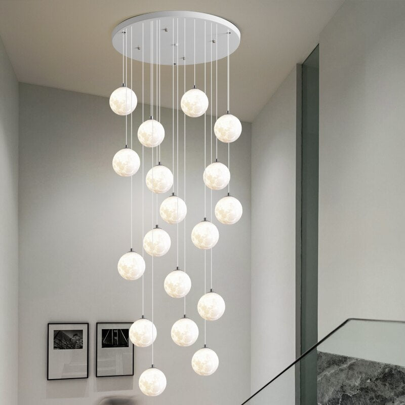 Chandelier High Rise Apartment Living Room Pendant Light Glass Ball Lustre Chandeliers