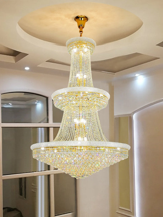 Chandelier Living Room Crystal High Ceiling Staircase European-Style Chandeliers