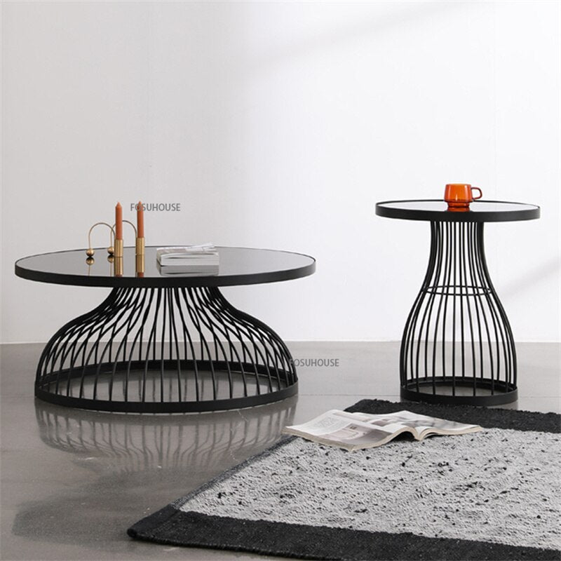 Coffee Table Nordic Wrought Iron Tisch Living Room Furniture Couchtisch Luxury Glass Tables