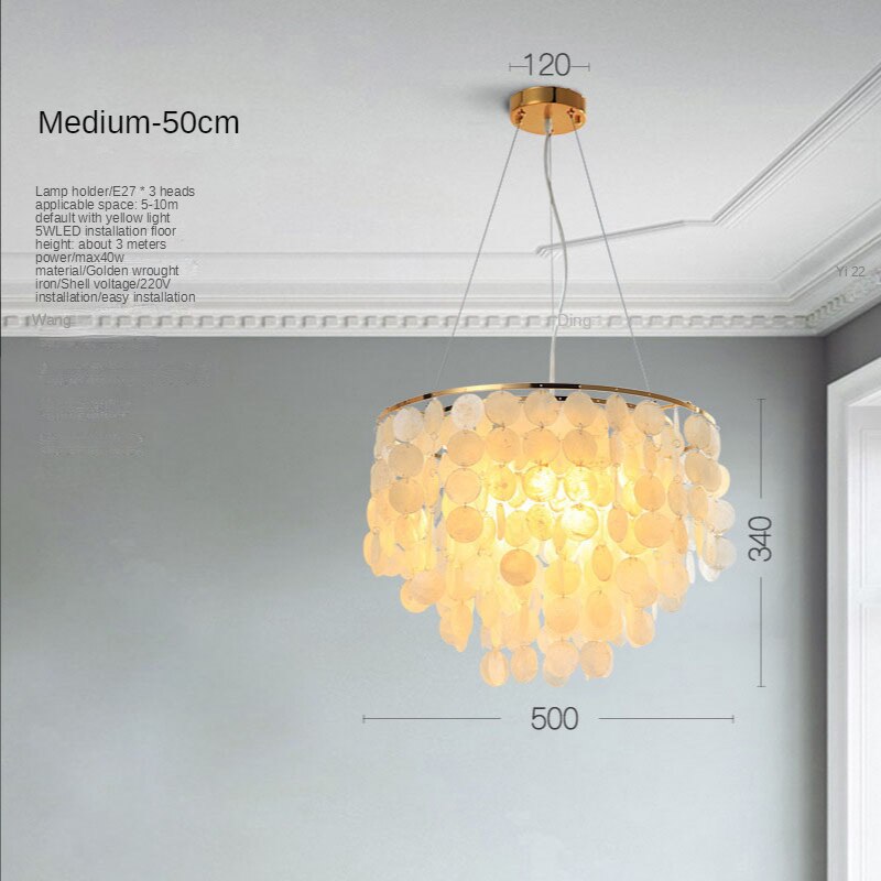 Chandelier Modern Lustre Shell Lighting Nordic Hall Pendant Lights