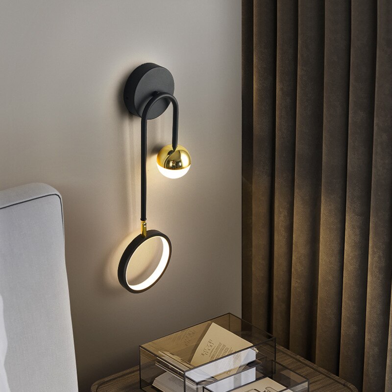 Wall Lamps Modern Led  Nordic Sconce Round  Rotatable Corridor Bedside Wall Lights