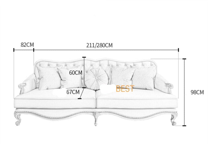 Sofa Set French Louis XV Style Sofagarnituren Fashioned Hand Carved Leather Sofa Sets