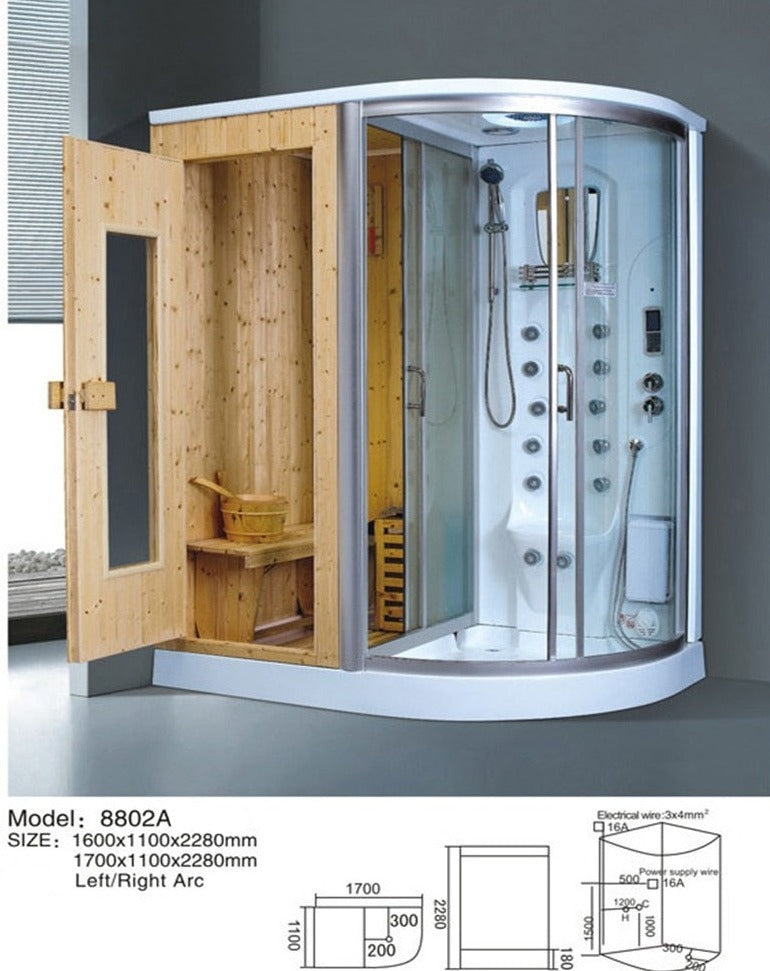 Bathroom Shower Cabin Wet Steam Duschkabinen Enclosure Comp. Control Sauna Cabins