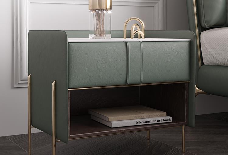 Bedside Cabinet Smart Luxury Leather Nightstands Bedroom Bedside Nachttisch