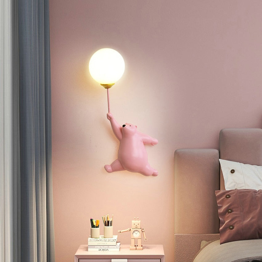 Children's Room Lighting LED Wall Lights Moon Cartoon Bear Wall Lights