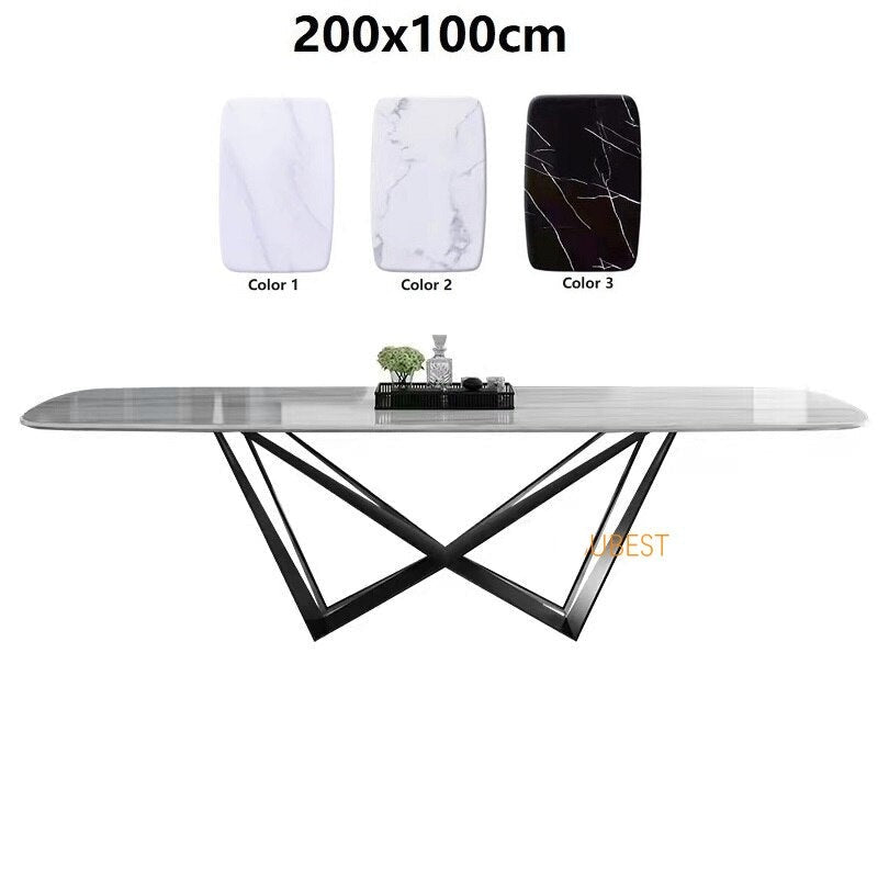 Dining Table Set Italian Modern Marble Esstisch-Set Carbon Steel Frame Jatar Tables Sets