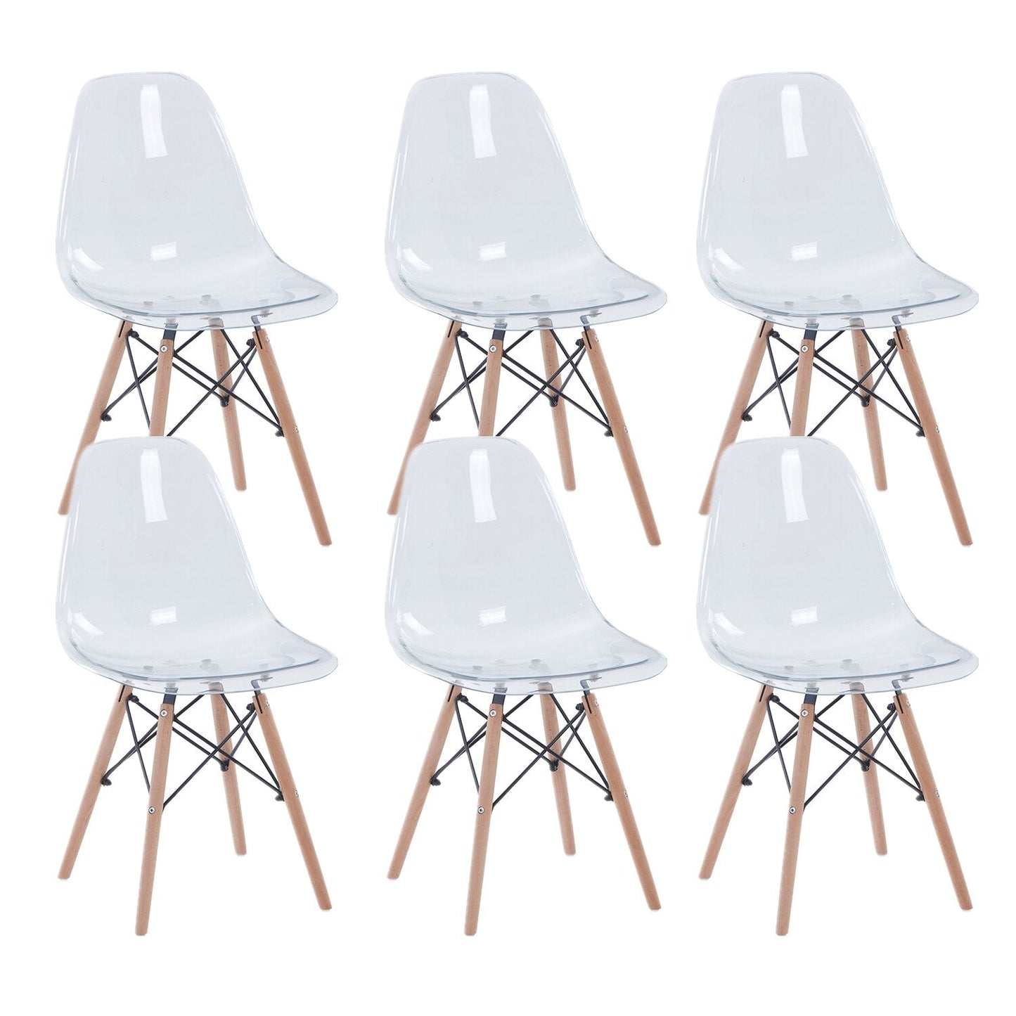 Ghost Chairs Transparent Modern Event Crystal Solid Wood Ghost Chairs