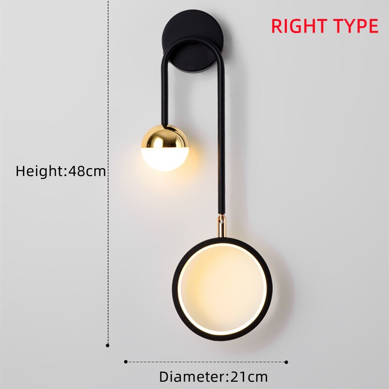 Wall Lamps Modern Led  Nordic Sconce Round  Rotatable Corridor Bedside Wall Lights