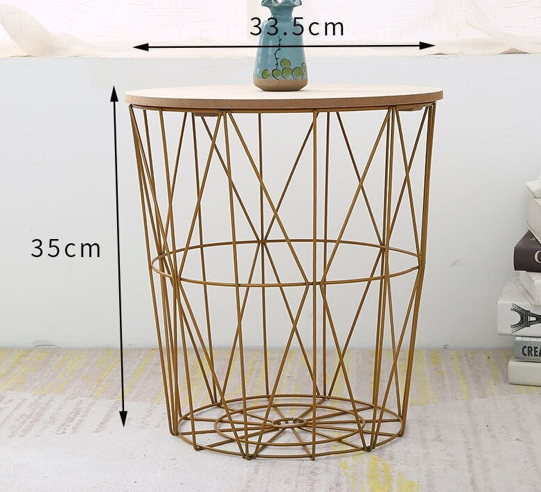 Coffee Table Retro Small Tisch Simple Home Multifunctional Couchtisch Storage Basket Tables