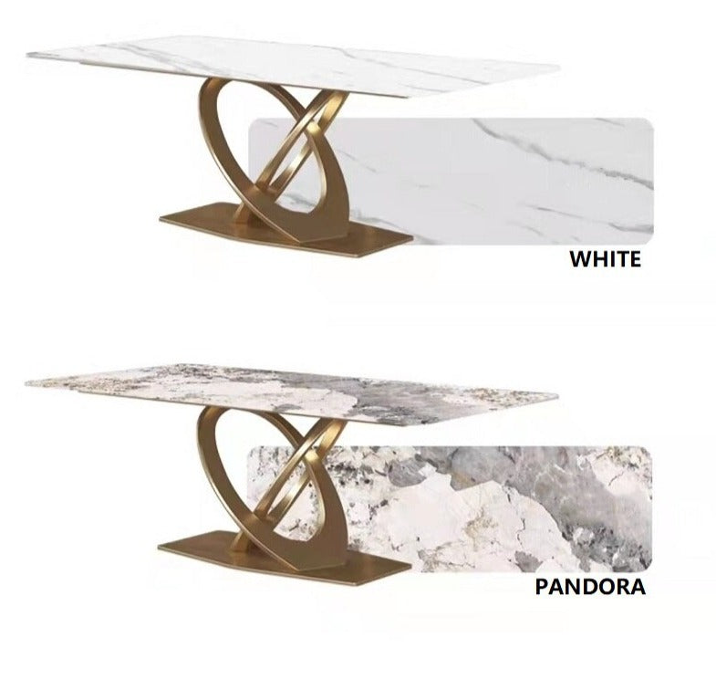 Dining Tables Sets New Rock Plate Slate Contemporary Gold  Luxury Esstisch Set