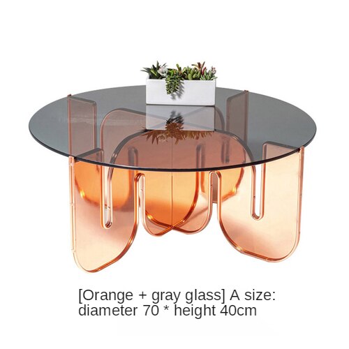 Coffee Table Creative Iridescent Acrylic Luxury Tisch Ghost Glass Couchtisch Round Tables