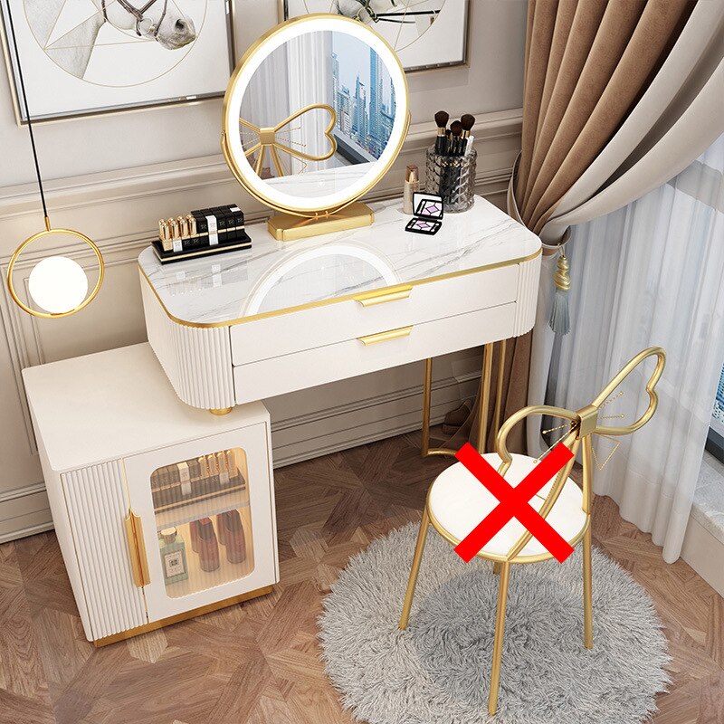 Dressing Table Set Light Luxury Dressing Table Slate Schminktisch-Set Storage Cabinets