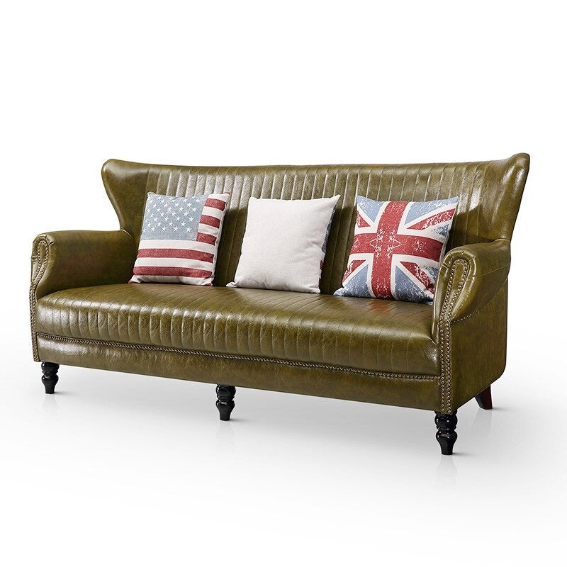 Sofa American Style Leather Sofas Living Room Cafe Bar Retro European Leather Sofas 2-Sitzer Sofas 3-Sitzer Sofas