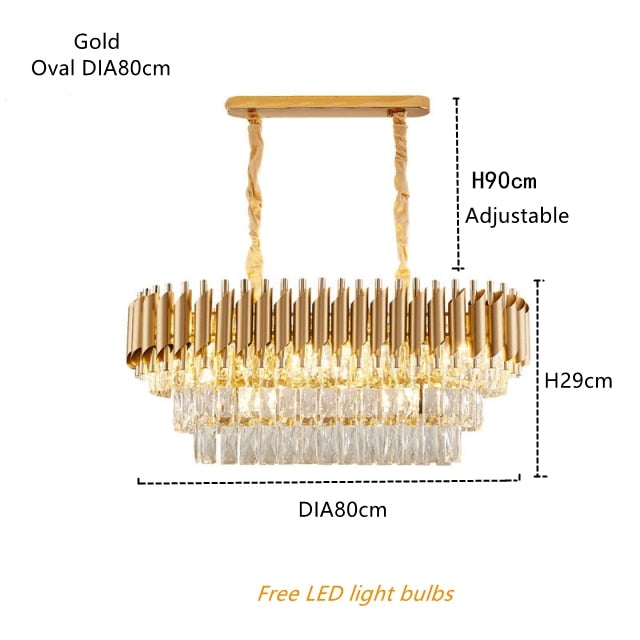 Chandelier Modern Crystal Led Hanging Luster Chandeliers