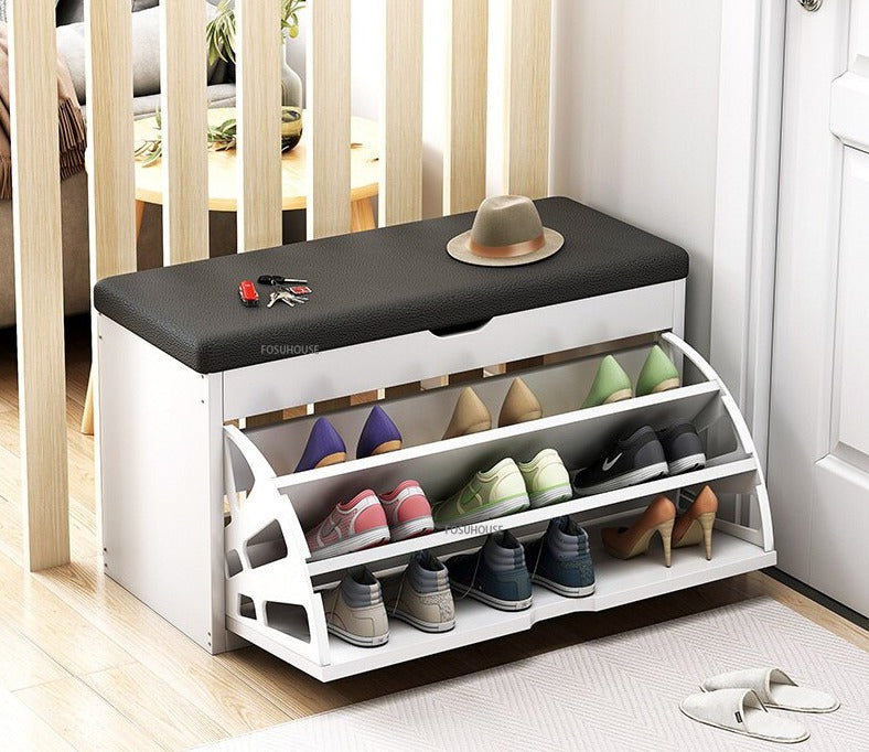 Shoe Cabinet Nordic Wood Door Shoe Changing Stool Modern Shoe Cabinets