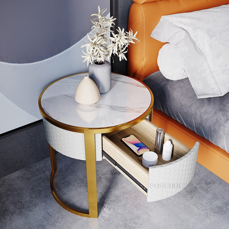 Bedside Cabinet Bedroom Bedside Nachttisch Modern Round Nightstands