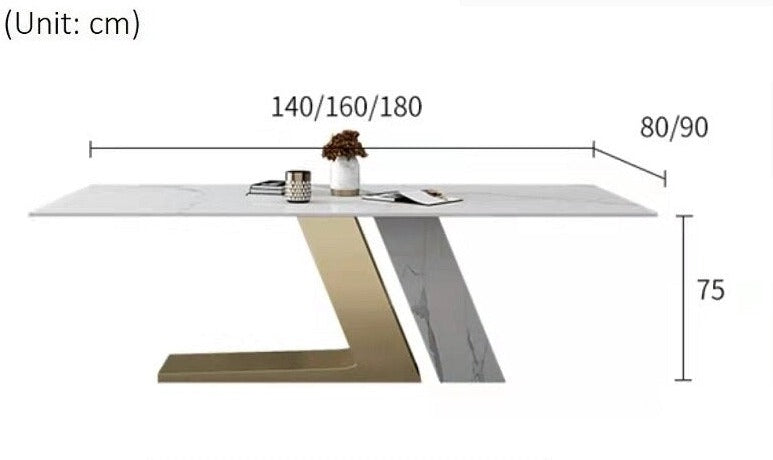 Dining Table Luxury Stainless Steel Table Titanium Seal Glaze Feet Base Esstisch