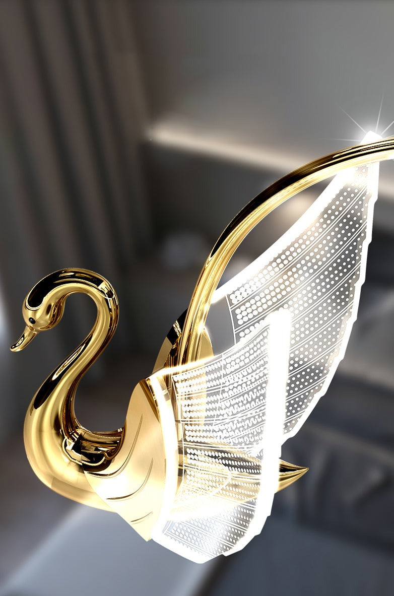 Wall Lamps Swan Design LED Golden Acrylic Wall Lights