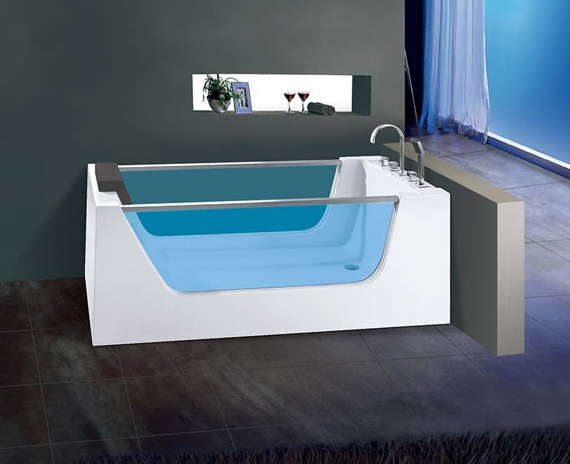 Bathtub Bathroom Whirlpool Badewanne Acrylic Surf Hydromassage Double Side Glass Bathtubs