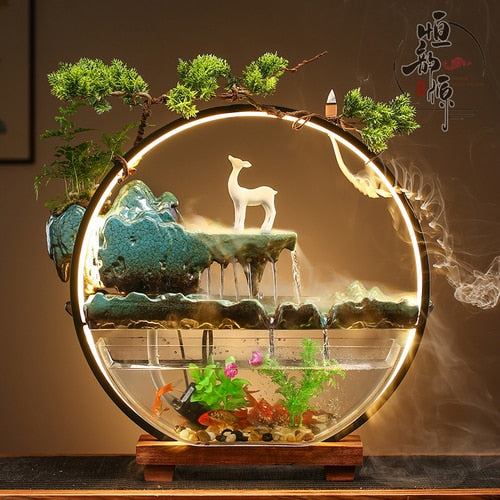 Incense Burner Holder Smoke Waterfall Scentsy Stand Fish Tank Home Fragrance Ornaments