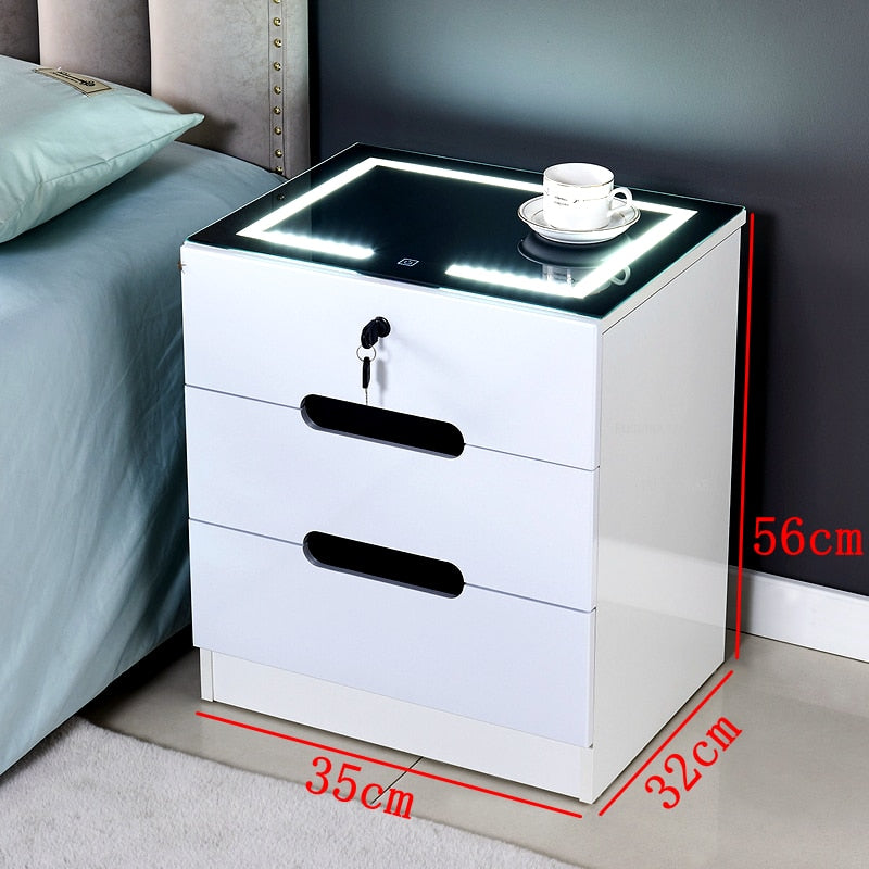 Luxury Smart Bedside Cabinet Bedroom Nightstands Bedside Nachttisch