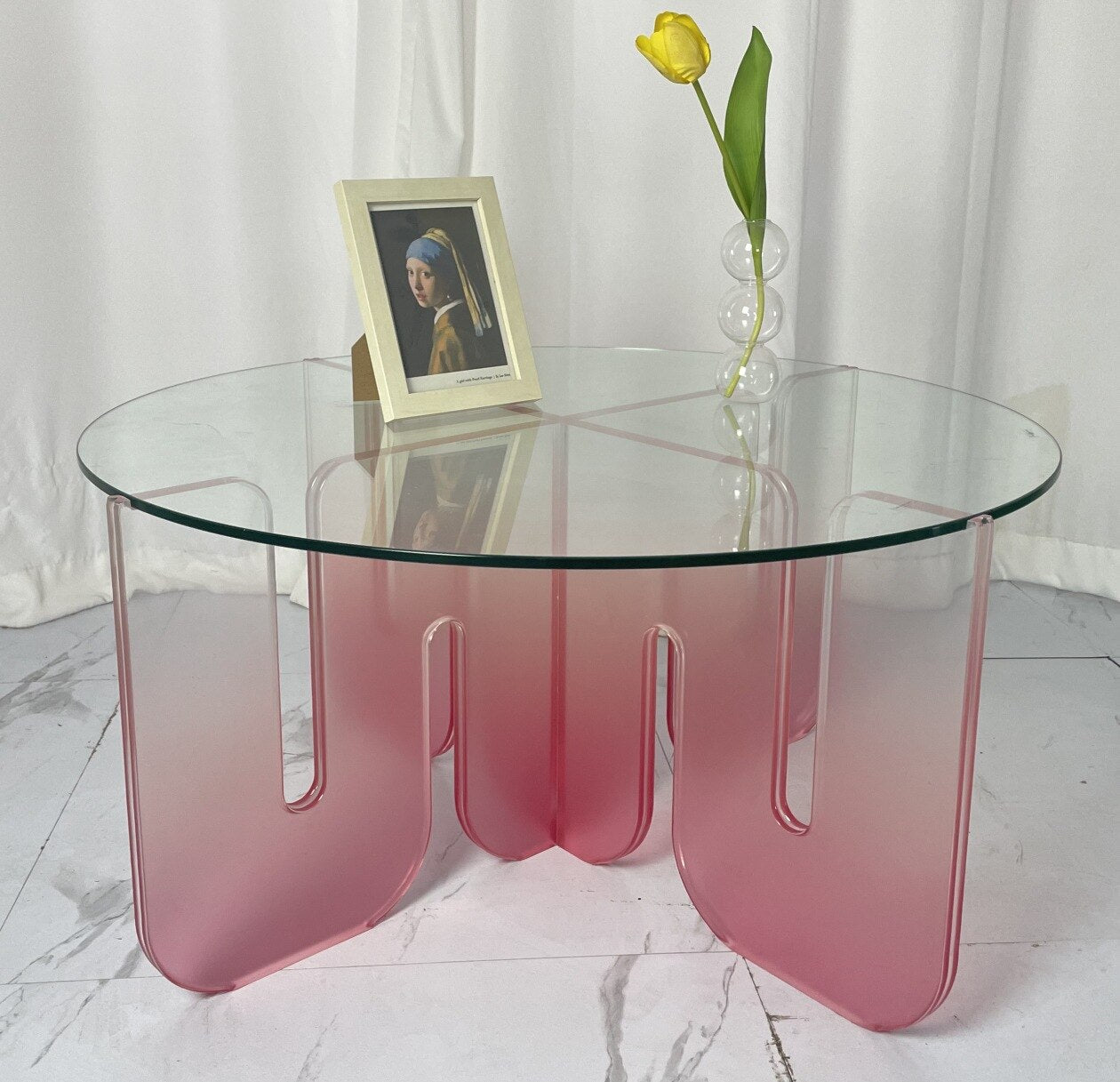 Coffee Table Creative Iridescent Acrylic Luxury Tisch Ghost Glass Couchtisch Round Tables