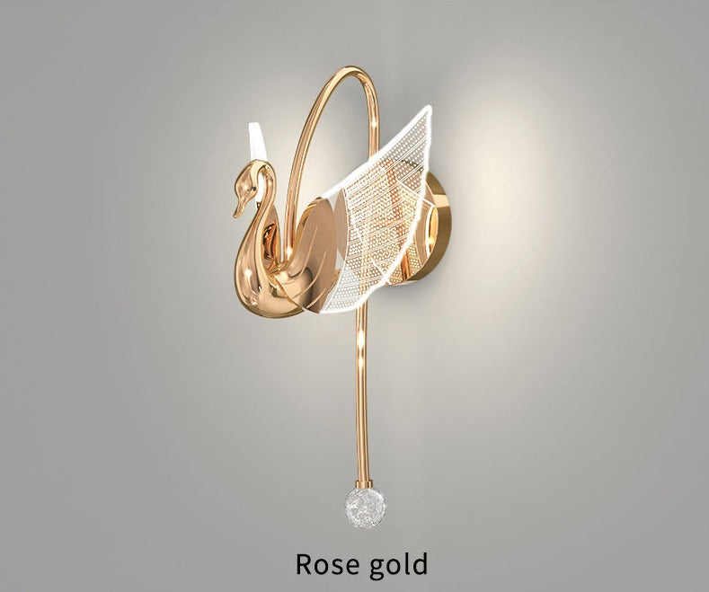 Wall Lamps Swan Design LED Golden Acrylic Wall Lights