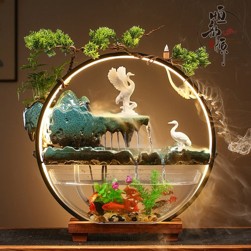 Incense Burner Holder Smoke Waterfall Scentsy Stand Fish Tank Home Fragrance Ornaments