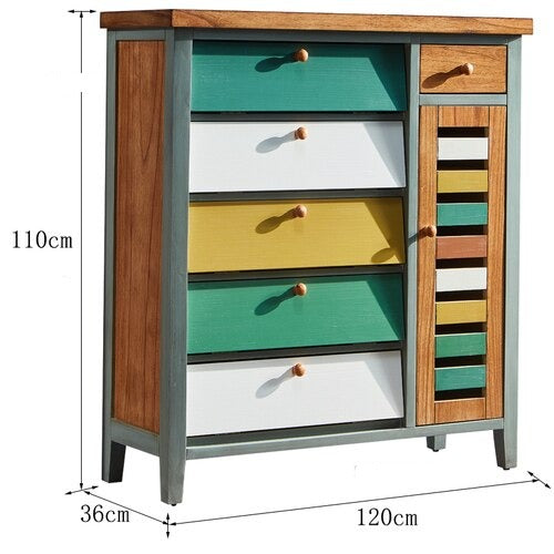 Shoe Cabinets American Solid Wood Door Porch Cabinet Drawer Locker Tipping Bucket Retro Schuhschränke