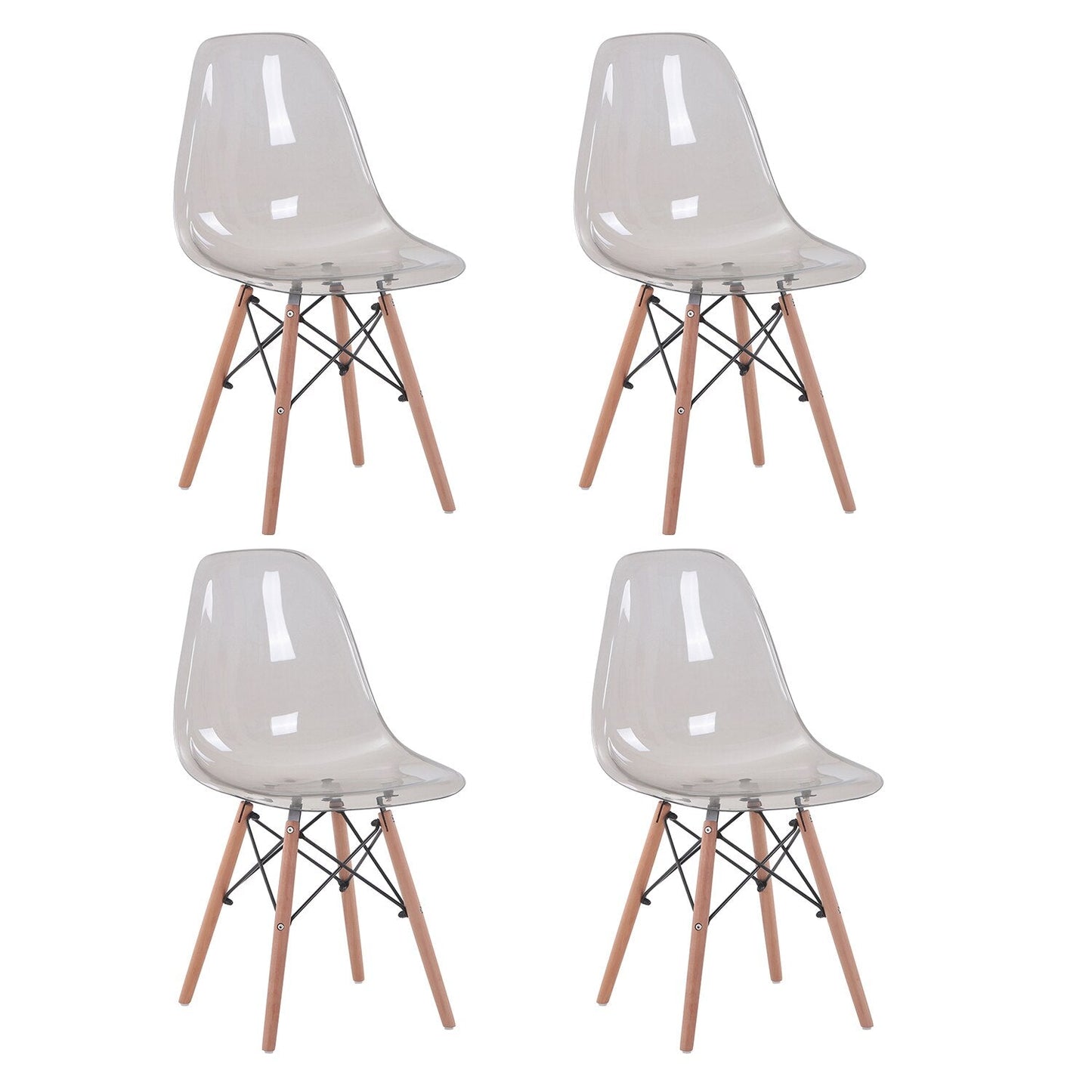 Ghost Chairs Transparent Modern Event Crystal Solid Wood Ghost Chairs