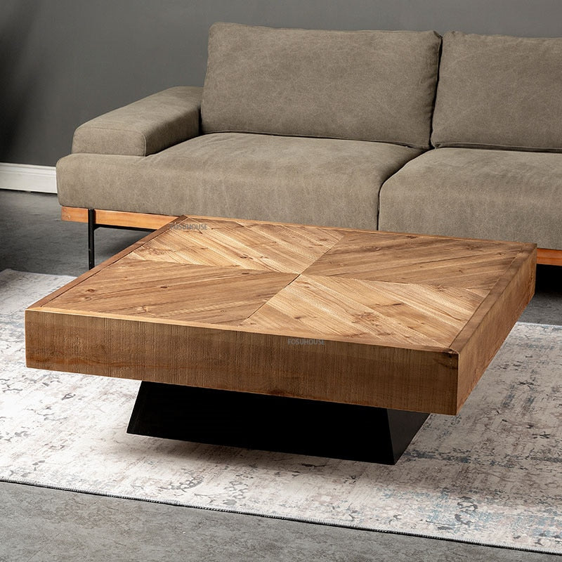 Table Solid Wood Living Room American Coffee Table Rustic Retro Tables