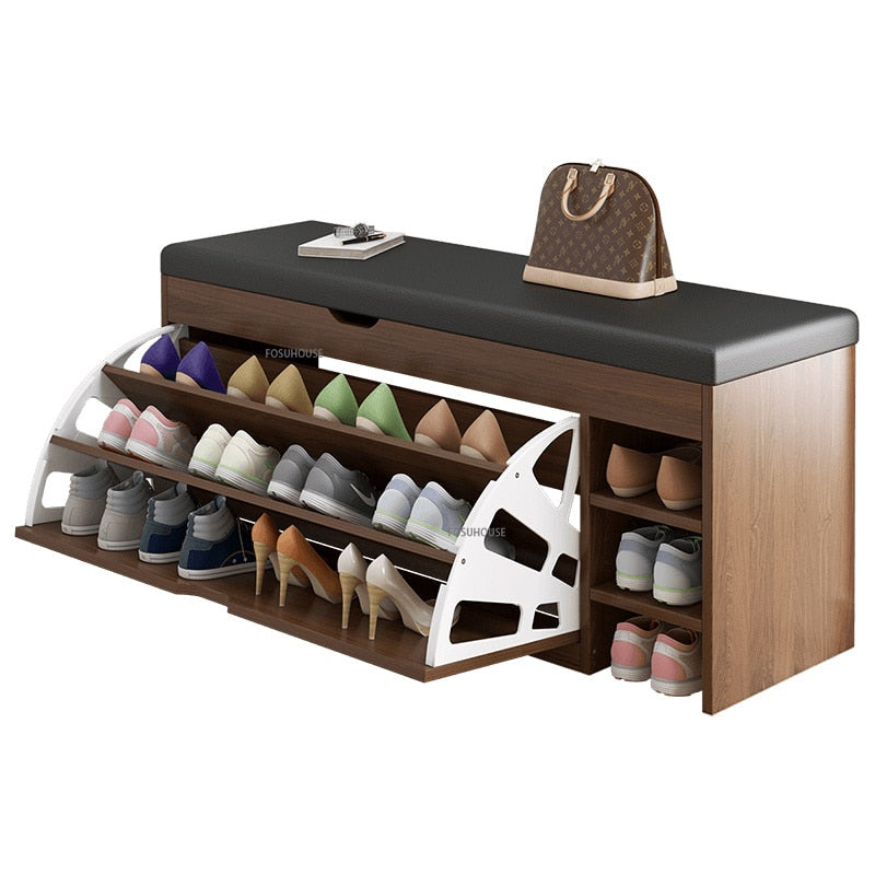 Shoe Cabinet Nordic Wood Door Shoe Changing Stool Modern Shoe Cabinets