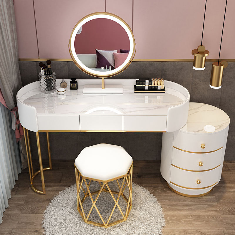 Bedroom Vanities Modern Minimalist Leather Schminktisch Set Bedroom Furniture Dressing Table Set