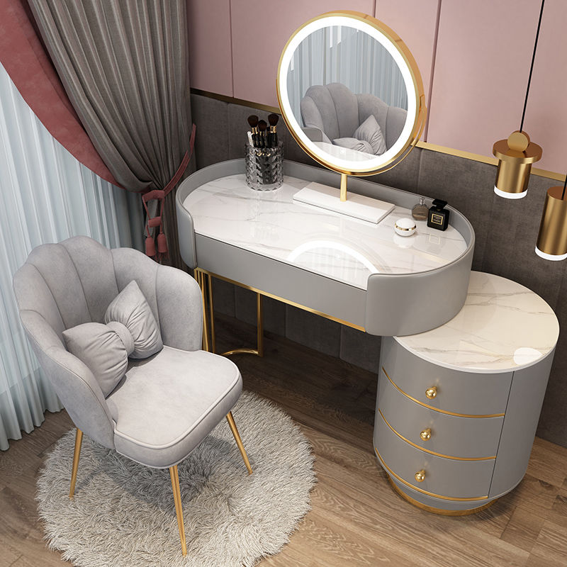 Bedroom Vanities Modern Minimalist Leather Schminktisch Set Bedroom Furniture Dressing Table Set