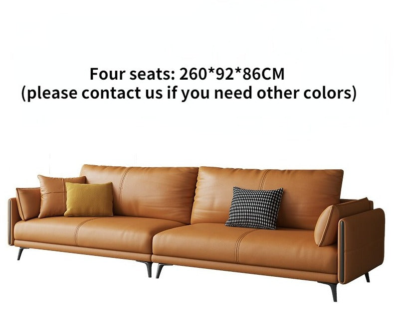 Sofa Italian Modern Living Room Light Leather Sofas Sets For Small Homes